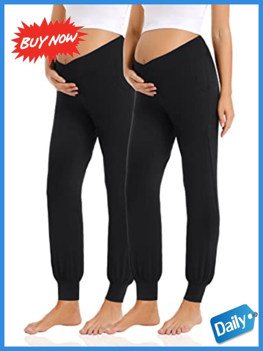 Maternity Joggers Under Belly Activewear Pants with Pockets